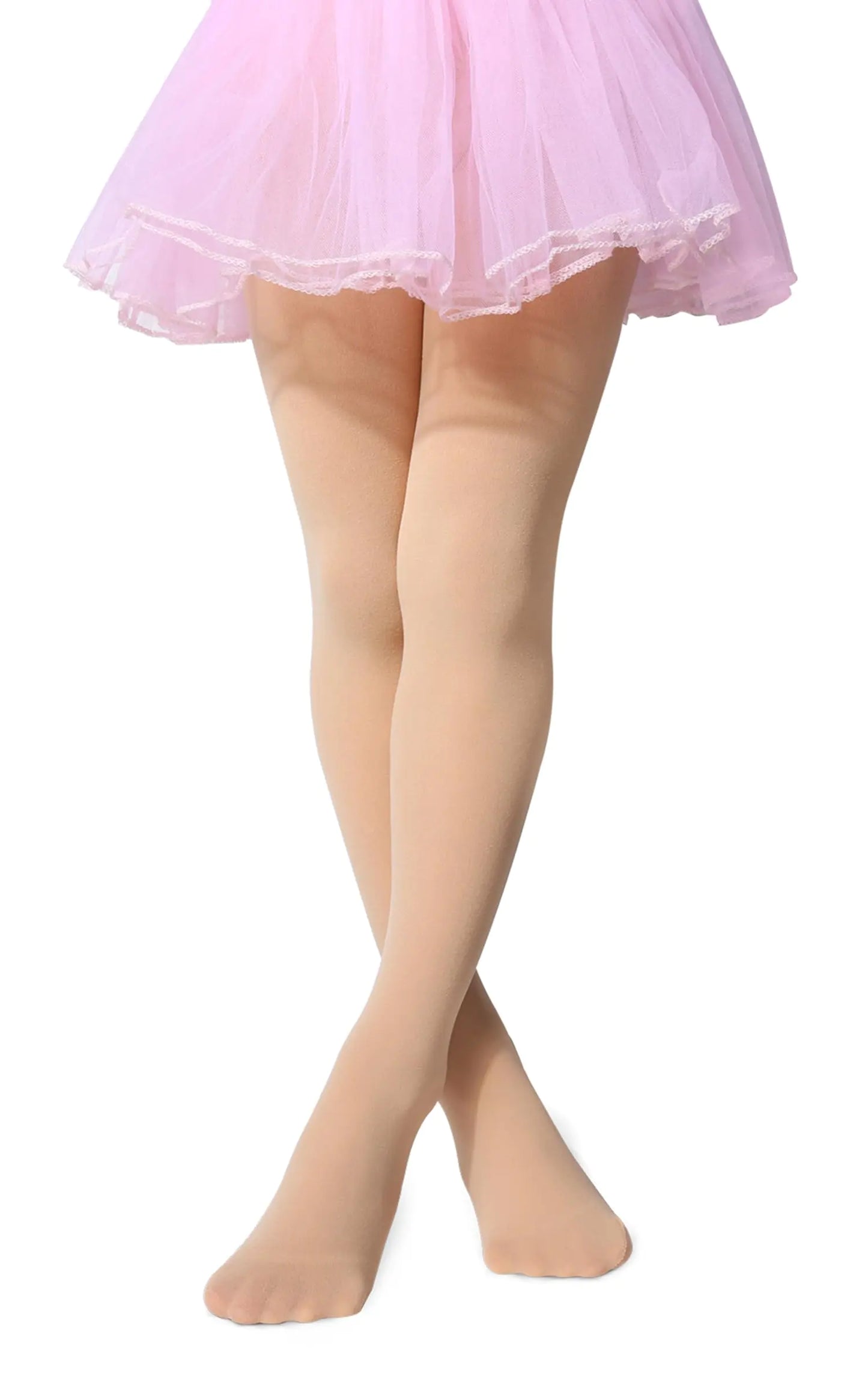 Henwarry Girls 90D Ballet Dance Tights School Uniform Soft Stockings Semi Opaque Footed Microfiber Leggings (US Age 2 Years 4 Years A03-Nude)