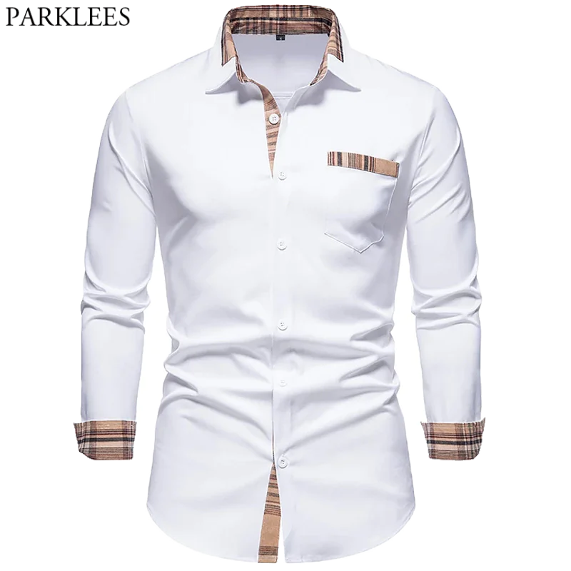 Slim Fit Long Sleeve Business Shirt for Men