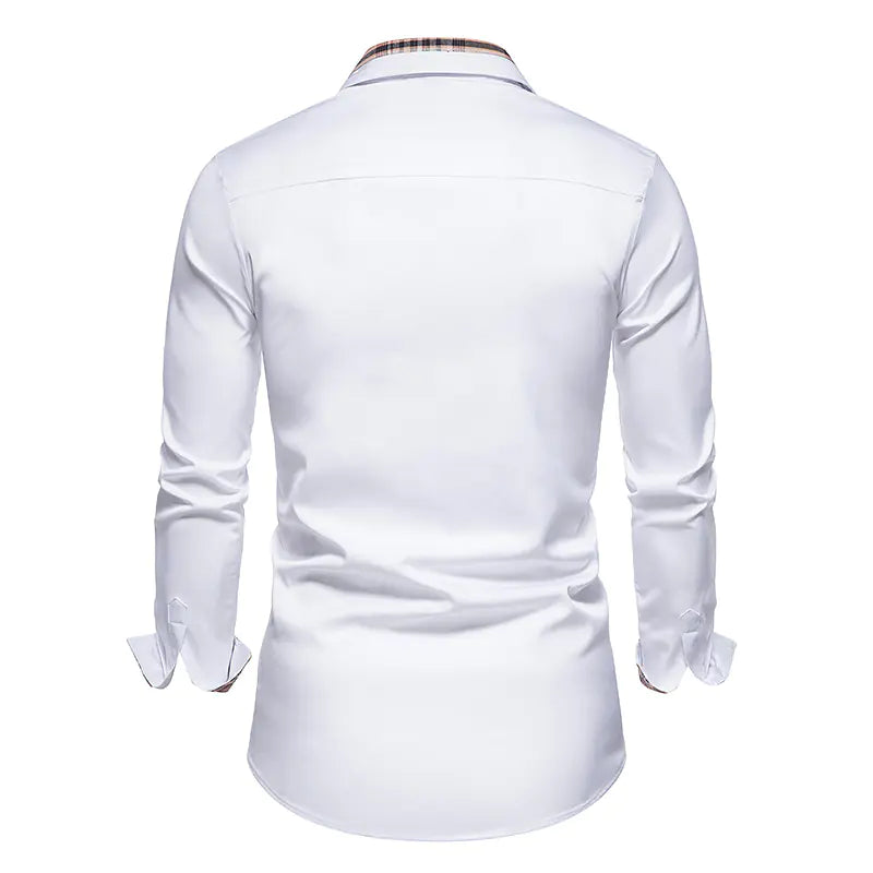 Slim Fit Long Sleeve Business Shirt for Men