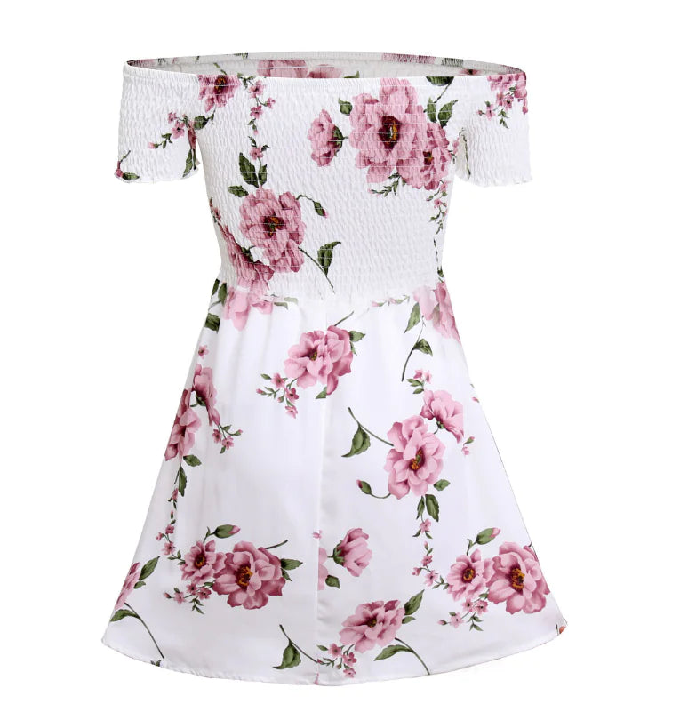 Off-Shoulder Printed Dress