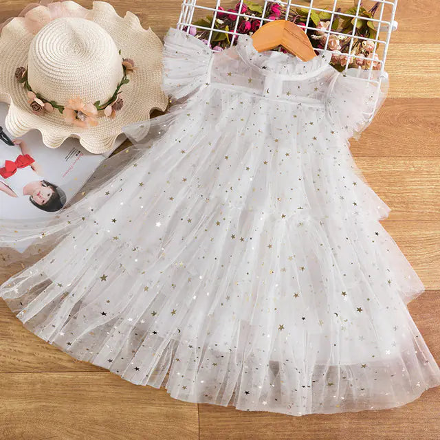 Lace Christmas Dress for Girls 3-8Y Party Gown