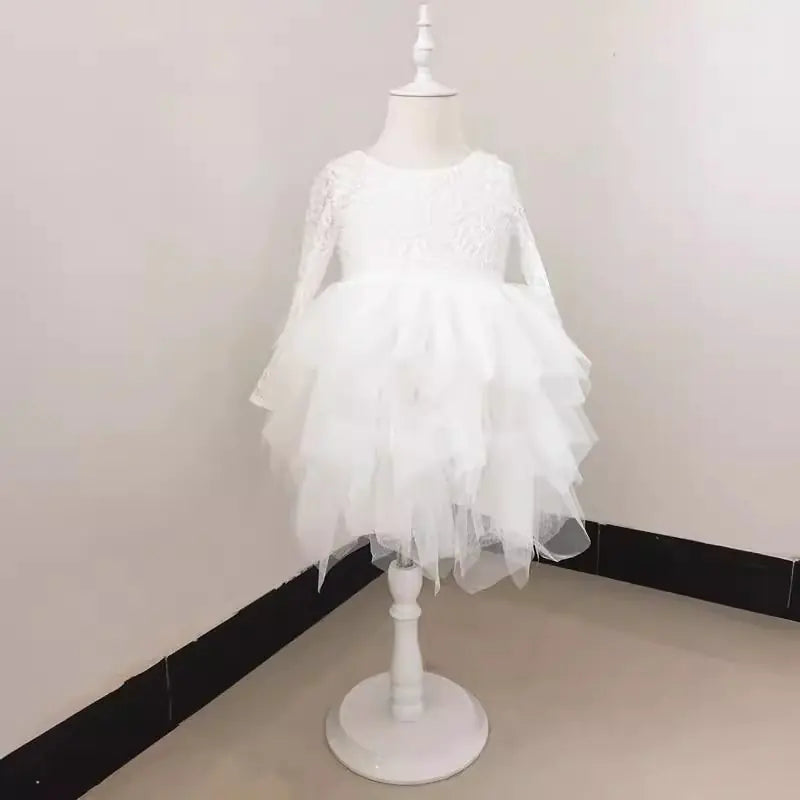 Lace Long Sleeve Dress for Girls - Party Dress