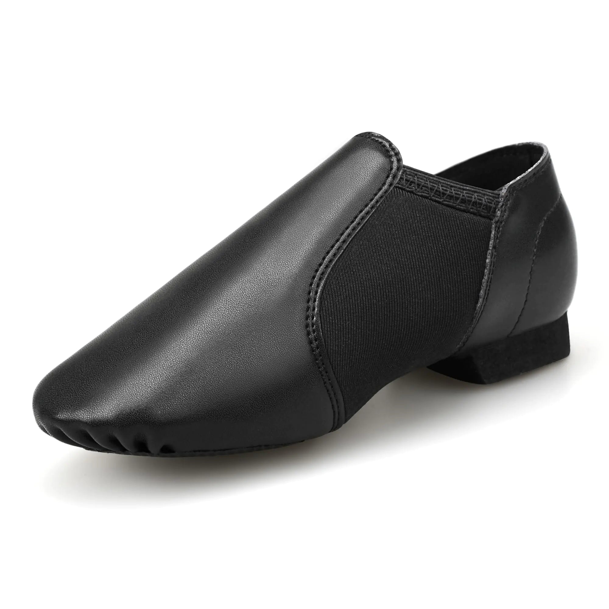 Stelle Jazz Shoes for Girls and Boys PU Leather Slip-On Jazz Dance Shoes (Toddler/Little Kid/Big Kid)(SJ06-Black2ML