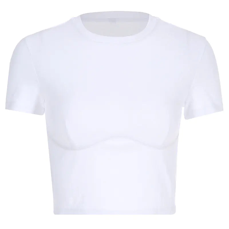 Fashionable Women's Solid Crop Top with Long Sleeves