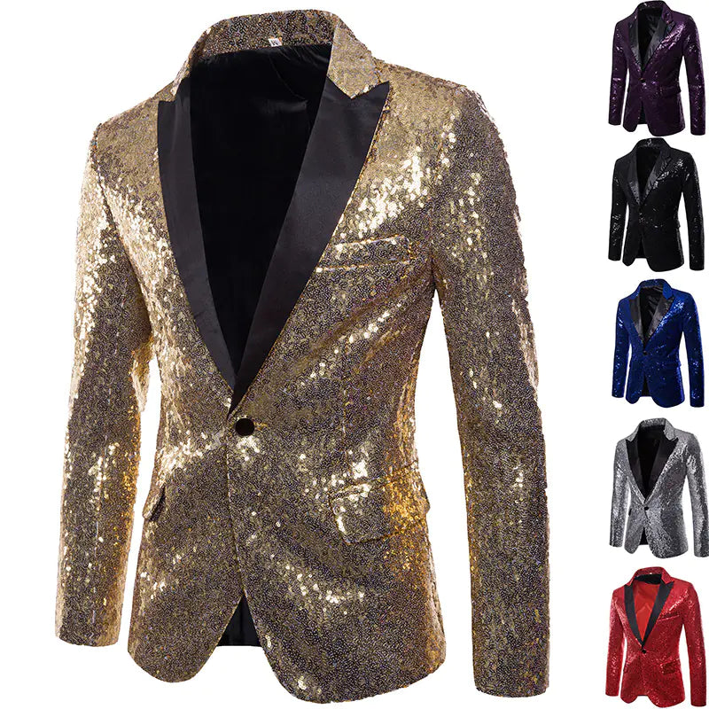 Korean Sequin Suit for Men - Evening Tailcoat Jacket
