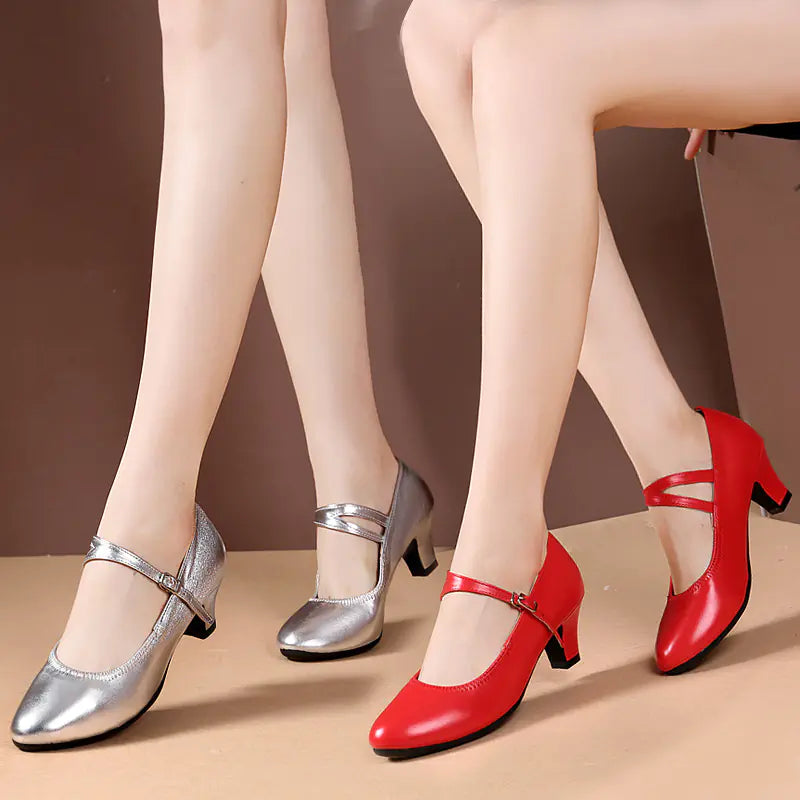 Genuine Leather Women's Latin Dance Shoes for Adults