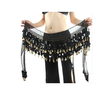 Chiffon Belly Dance Hip Scarf and Waist Chain