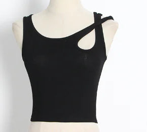2020 Women's Asymmetrical Ribbed Crop Top Tank Top