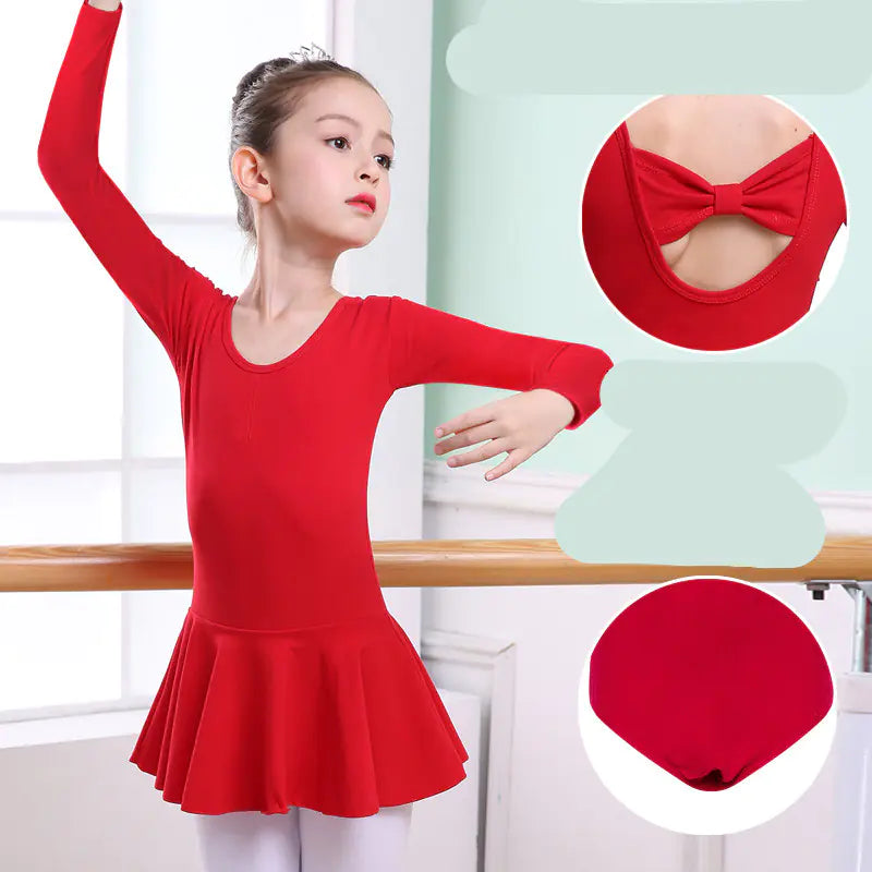 Girls' Short-Sleeved Tutu Dance Practice Clothes