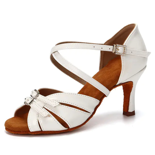Women's Latin Dance Shoes with Soft Sole and Mid Heels