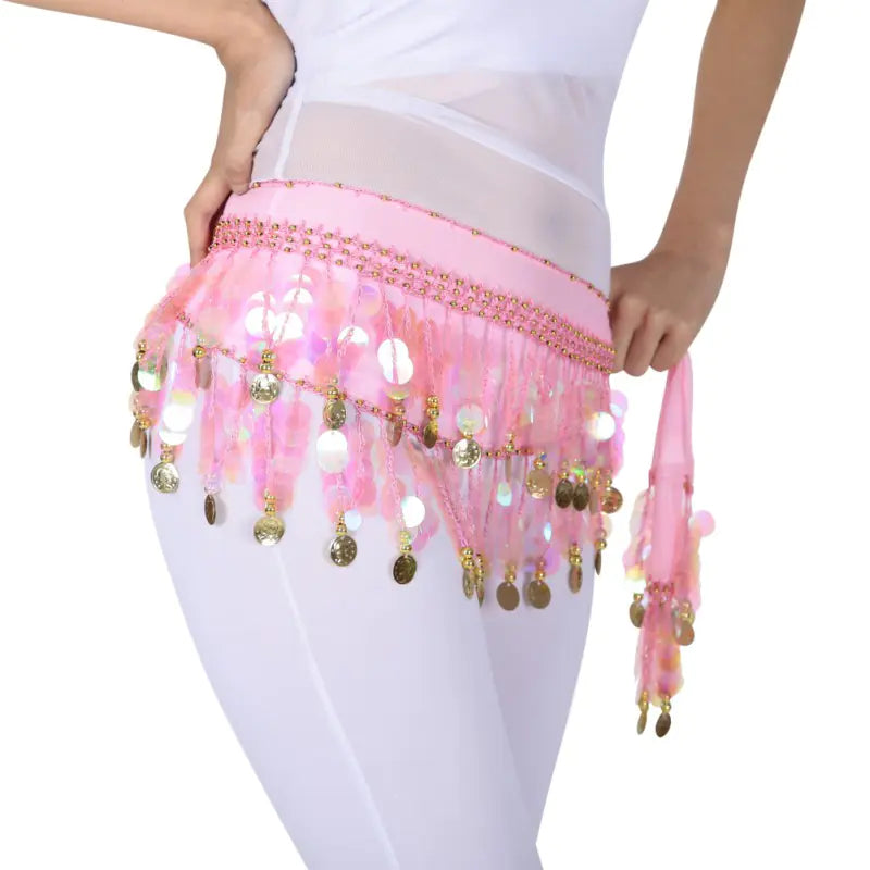 Chiffon Belly Dance Hip Scarf and Waist Chain