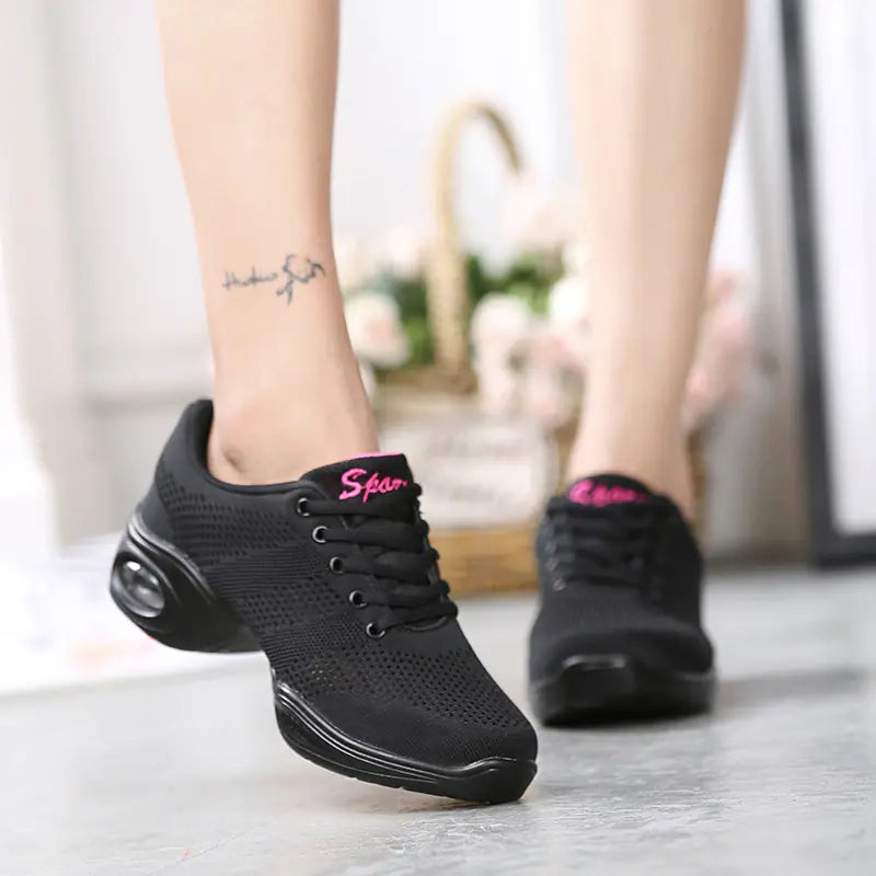Red Flyknit Jazz Dance Shoes for Adult Women
