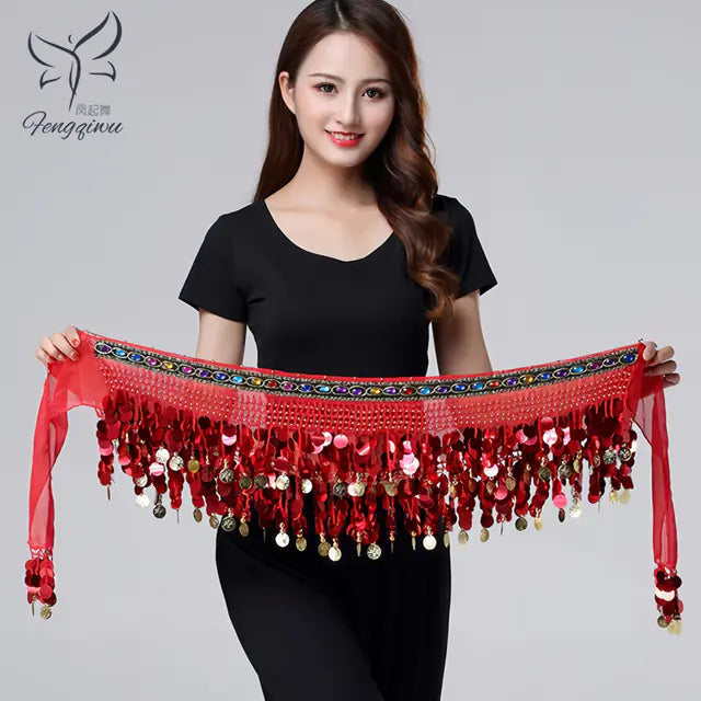 Belly Dance Waist Chain for Beginners with Sequins