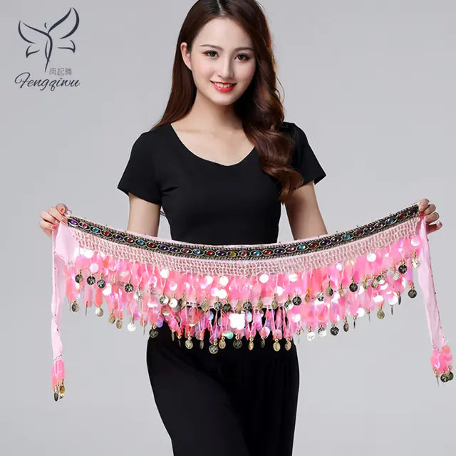 Belly Dance Waist Chain for Beginners with Sequins