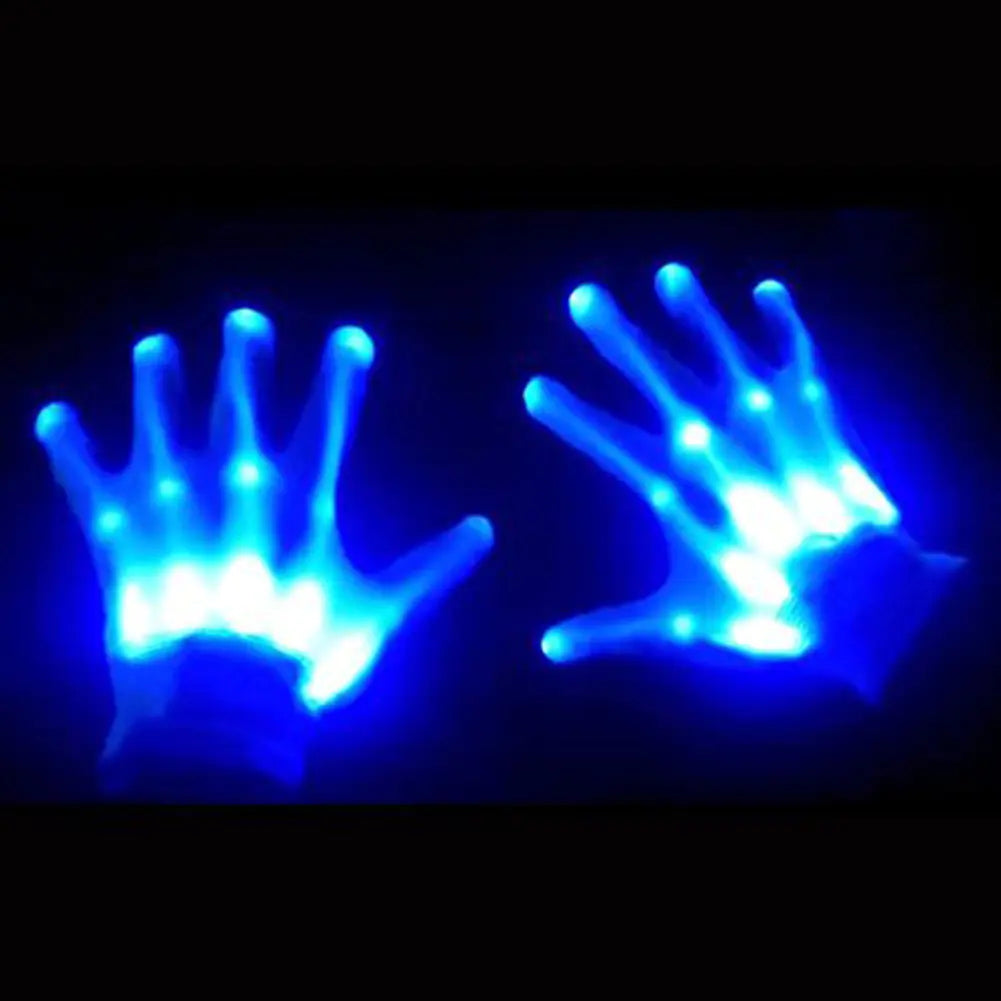 Rainbow LED Gloves for Dance Performances and Shows