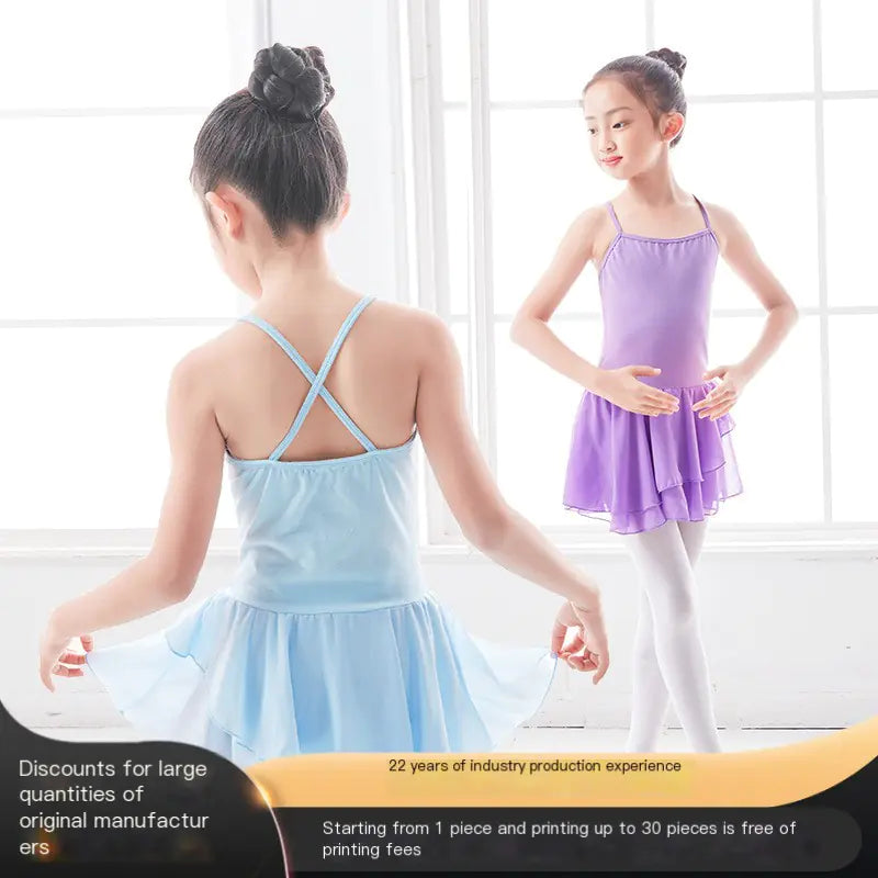 Girls' Summer Dance Dress with Chiffon Skirt