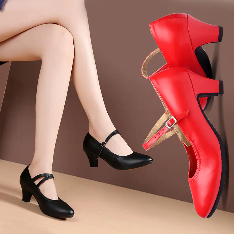 Genuine Leather Women's Latin Dance Shoes for Adults