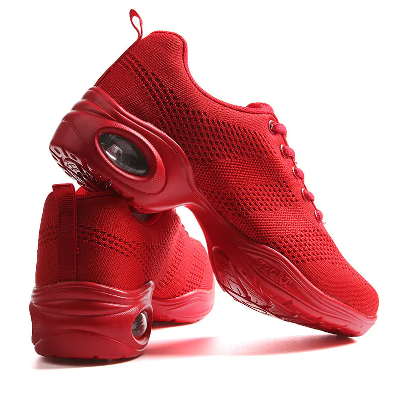 Red Flyknit Jazz Dance Shoes for Adult Women