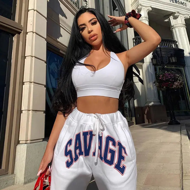 Spring 2020 Women's Casual Pants with Letter Print