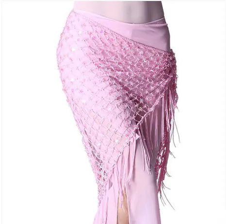 Belly Dance Costume with Triangle Scarf and Sequins