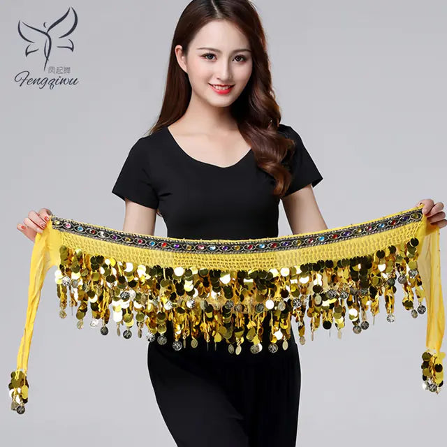 Belly Dance Waist Chain for Beginners with Sequins