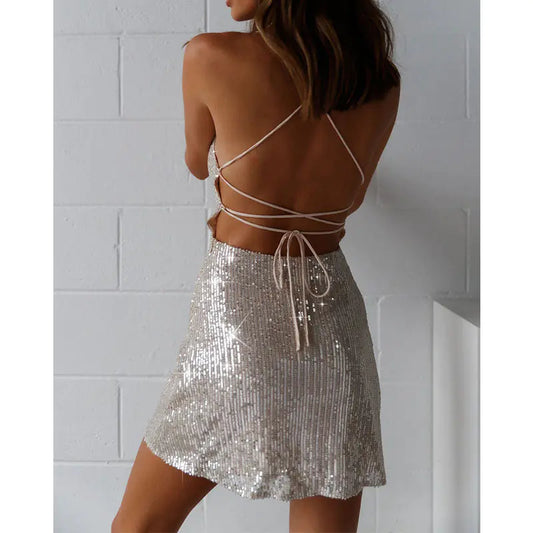 2023 Sexy Backless Sequin Dress for Nightclub Party