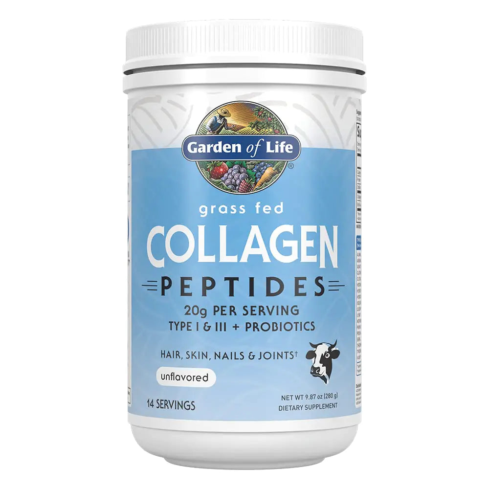 Garden of Life Grass Fed Collagen Peptides Powder Unflavored Collagen Powder for Women Men Hair Skin Nails Joints Hydrolyzed Collagen Protein Supplements Collagen for Women & Men 14 Servings