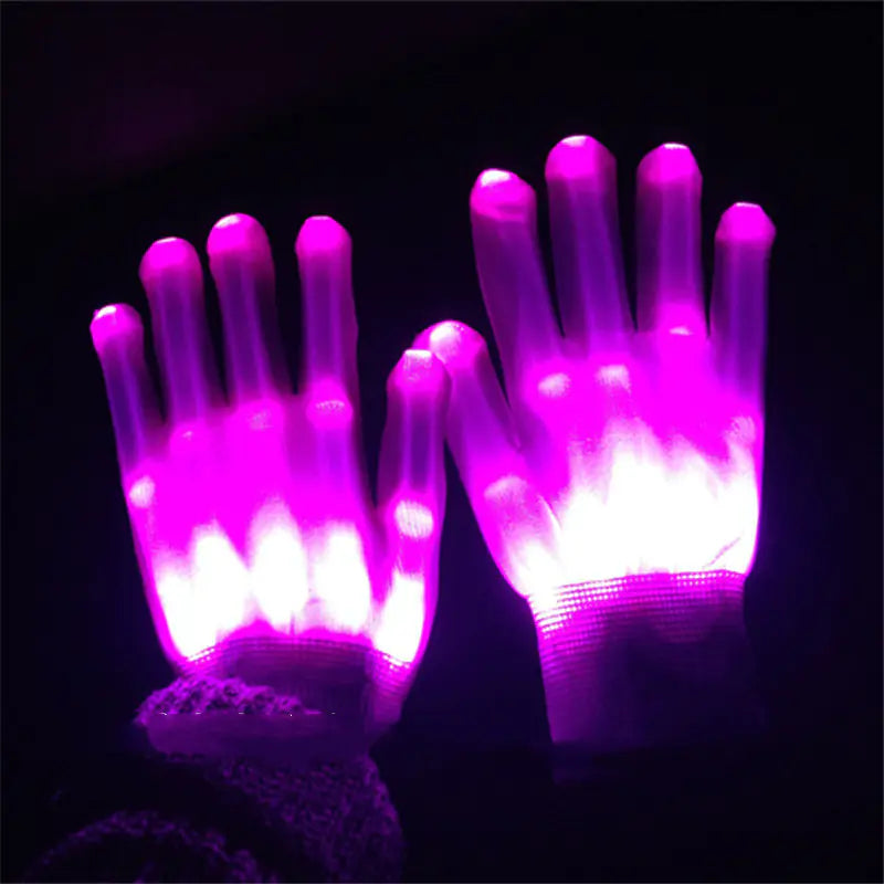 Rainbow LED Gloves for Dance Performances and Shows
