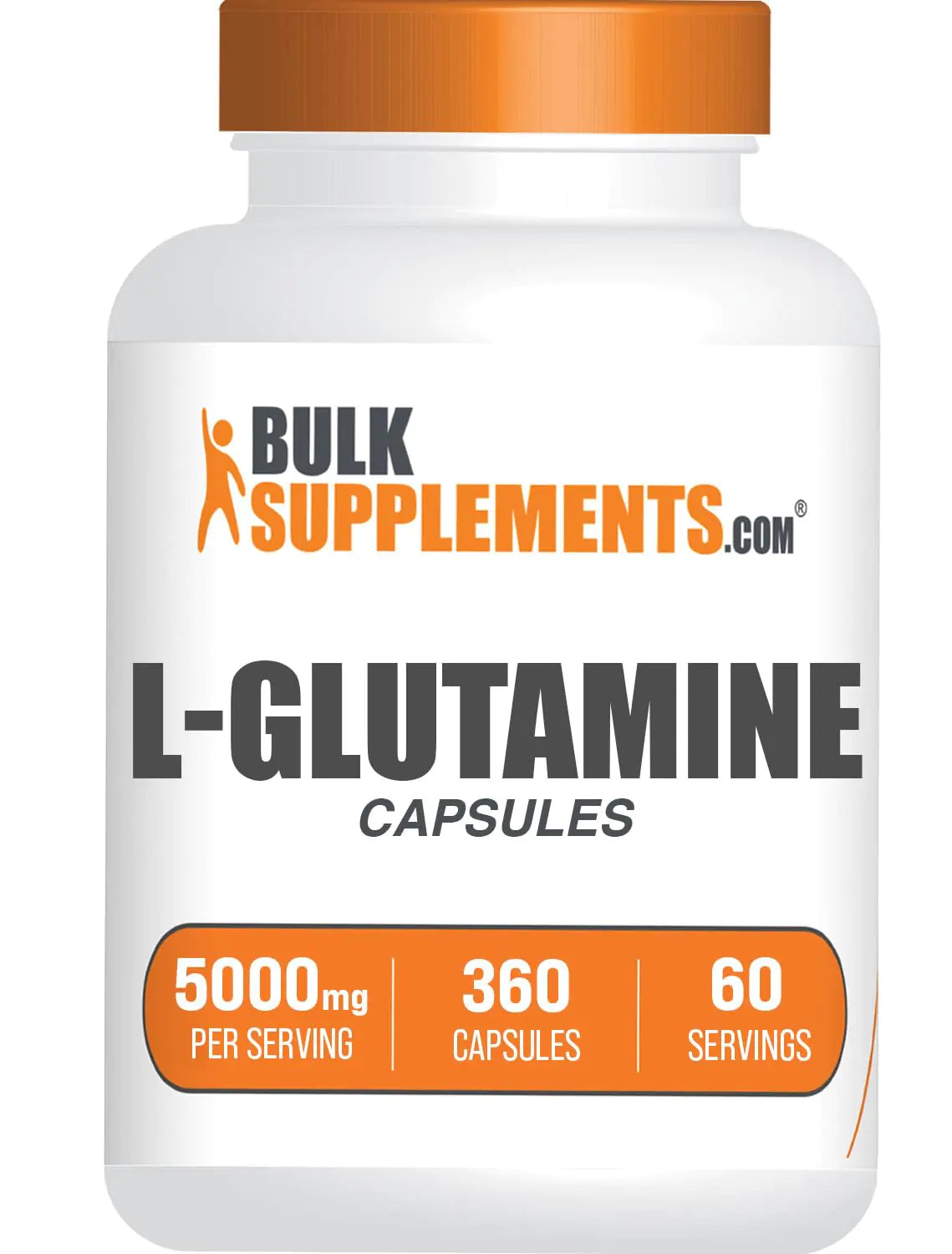 BulkSupplements.com L-Glutamine Capsules - Glutamine Supplement L-Glutamine 5000mg - Amino Acid for Gut Health Gluten Free 6 Capsules per Serving 360 Capsules (Pack of 1)