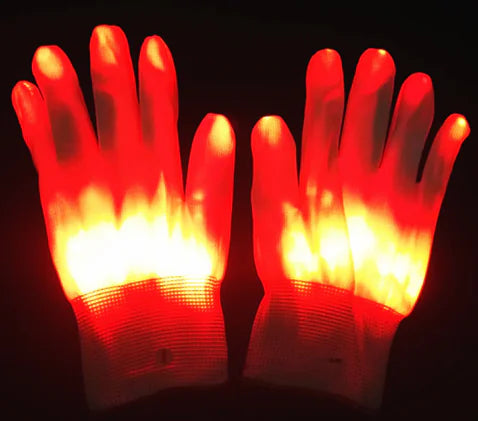 Rainbow LED Gloves for Dance Performances and Shows
