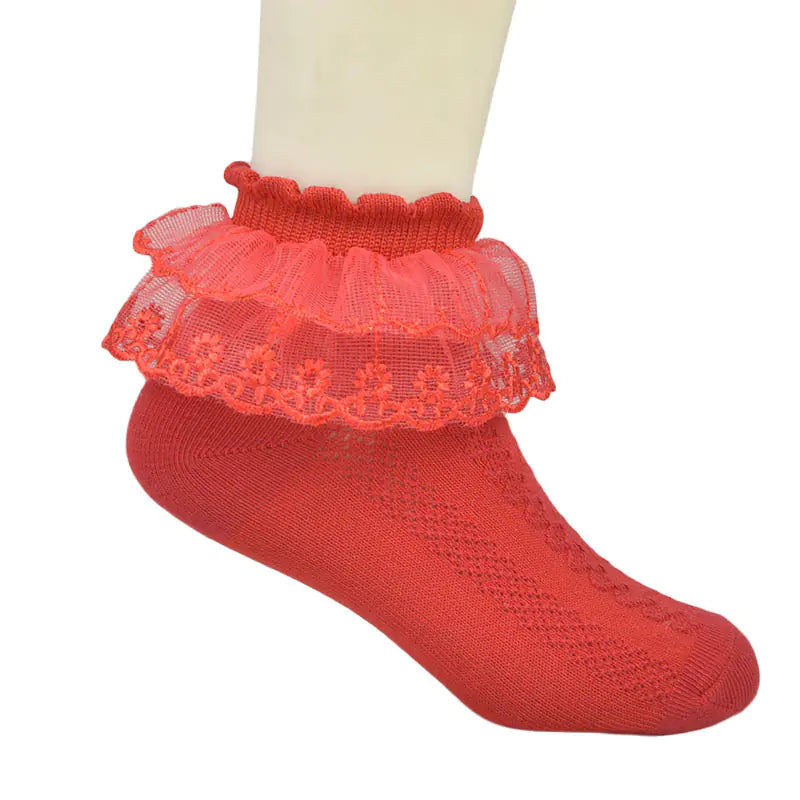 Children's White Lace Latin Dance Socks