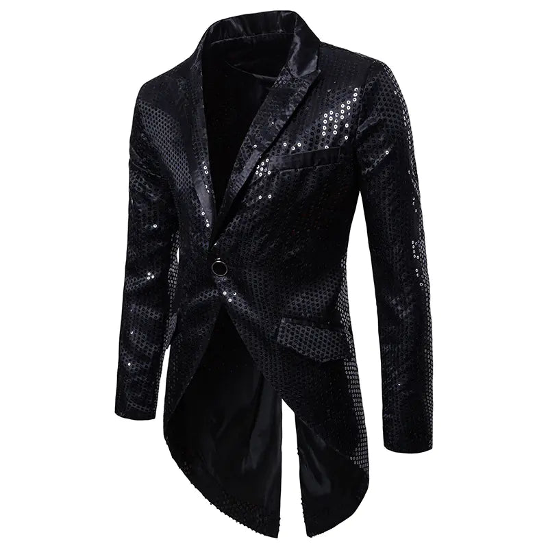 Korean Sequin Suit for Men - Evening Tailcoat Jacket