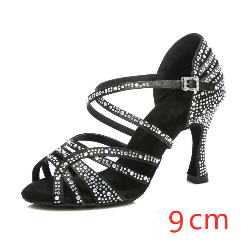Silver High-Heeled Latin Dance Shoes