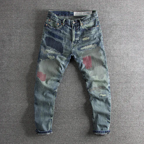 Men's Street Patch Jeans Trousers
