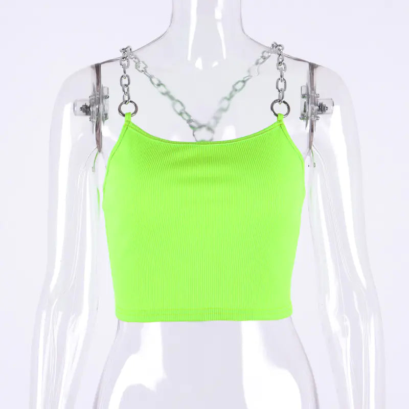 Summer Women's Chain Strap Crop Top Tank Top