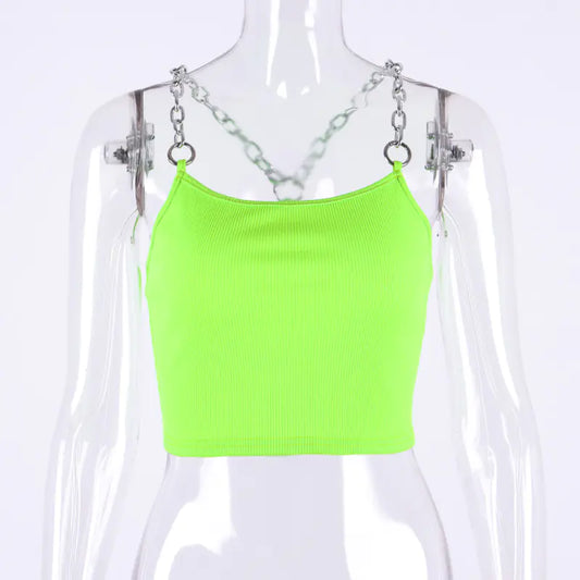 Summer Women's Chain Strap Crop Top Tank Top