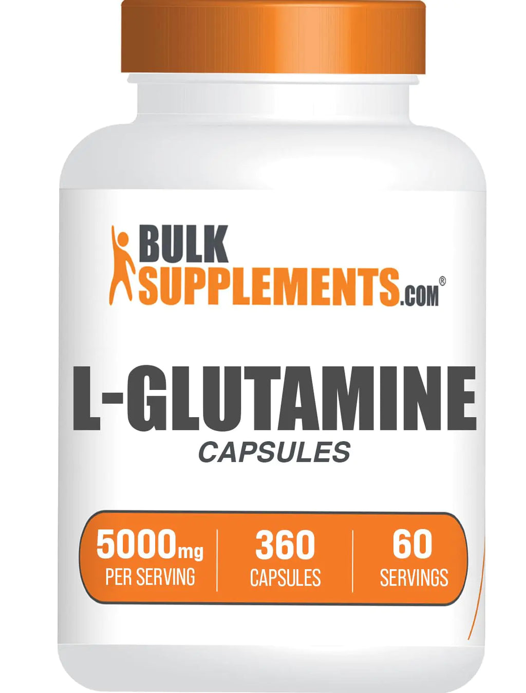 BulkSupplements.com L-Glutamine Capsules - Glutamine Supplement L-Glutamine 5000mg - Amino Acid for Gut Health Gluten Free 6 Capsules per Serving 360 Capsules (Pack of 1)