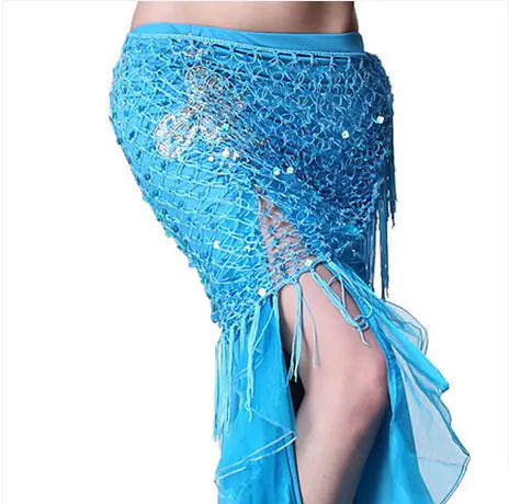 Belly Dance Costume with Triangle Scarf and Sequins
