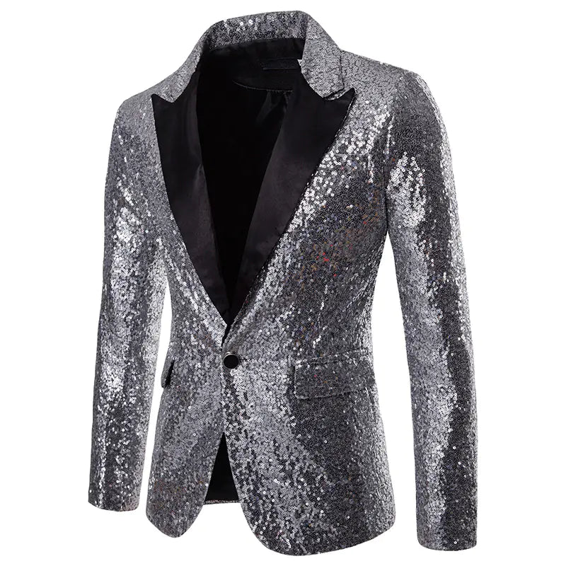 Korean Sequin Suit for Men - Evening Tailcoat Jacket