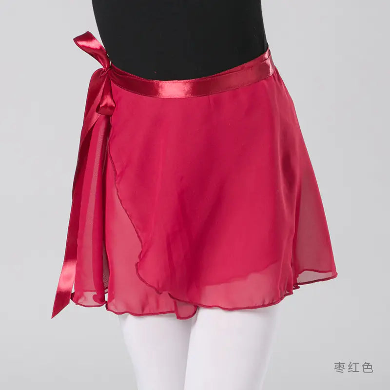 Children's Summer Chiffon Lace-up Dance Skirt