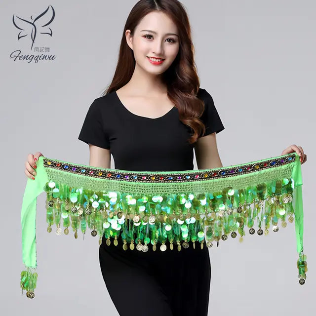 Belly Dance Waist Chain for Beginners with Sequins