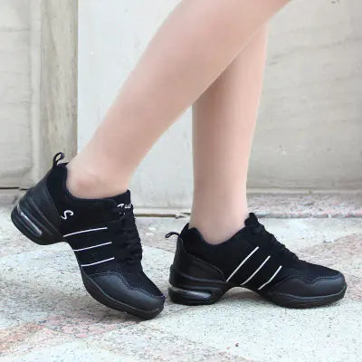 Breathable Mesh Mid-Heel Dance Shoes for Women