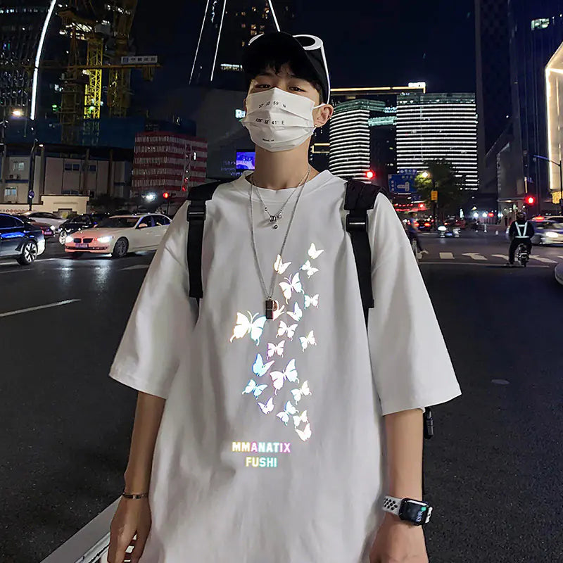 Reflective Butterfly Short Sleeve T-Shirt for Men