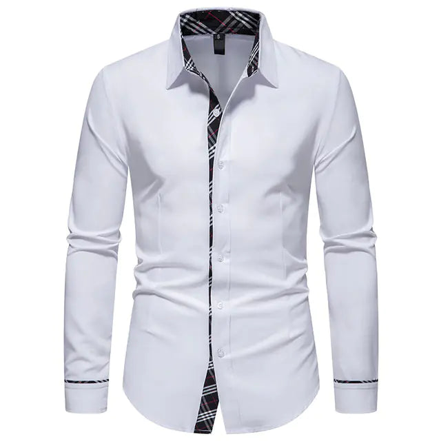 Slim Fit Long Sleeve Business Shirt for Men