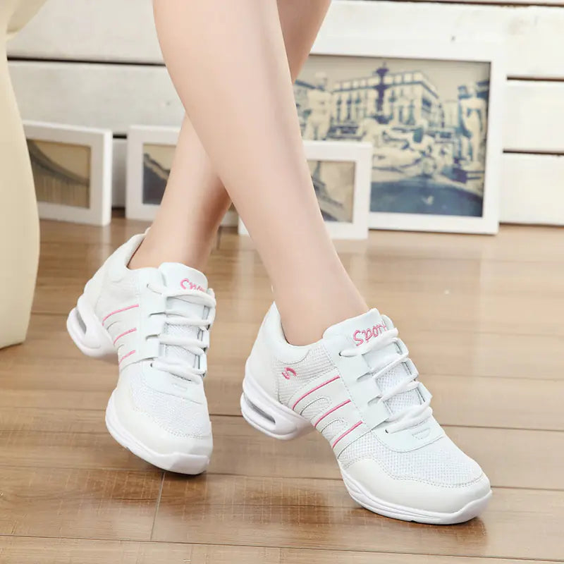 Breathable Mesh Mid-Heel Dance Shoes for Women