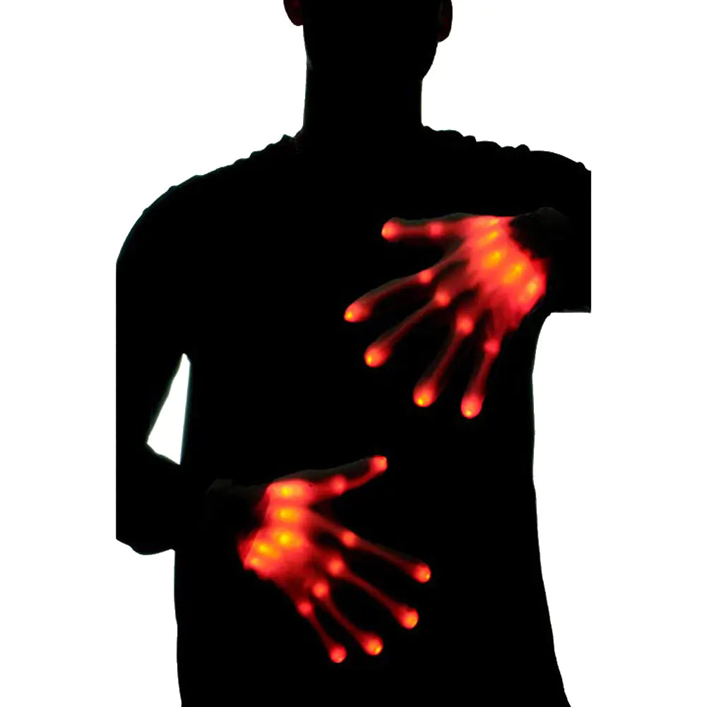 Rainbow LED Gloves for Dance Performances and Shows