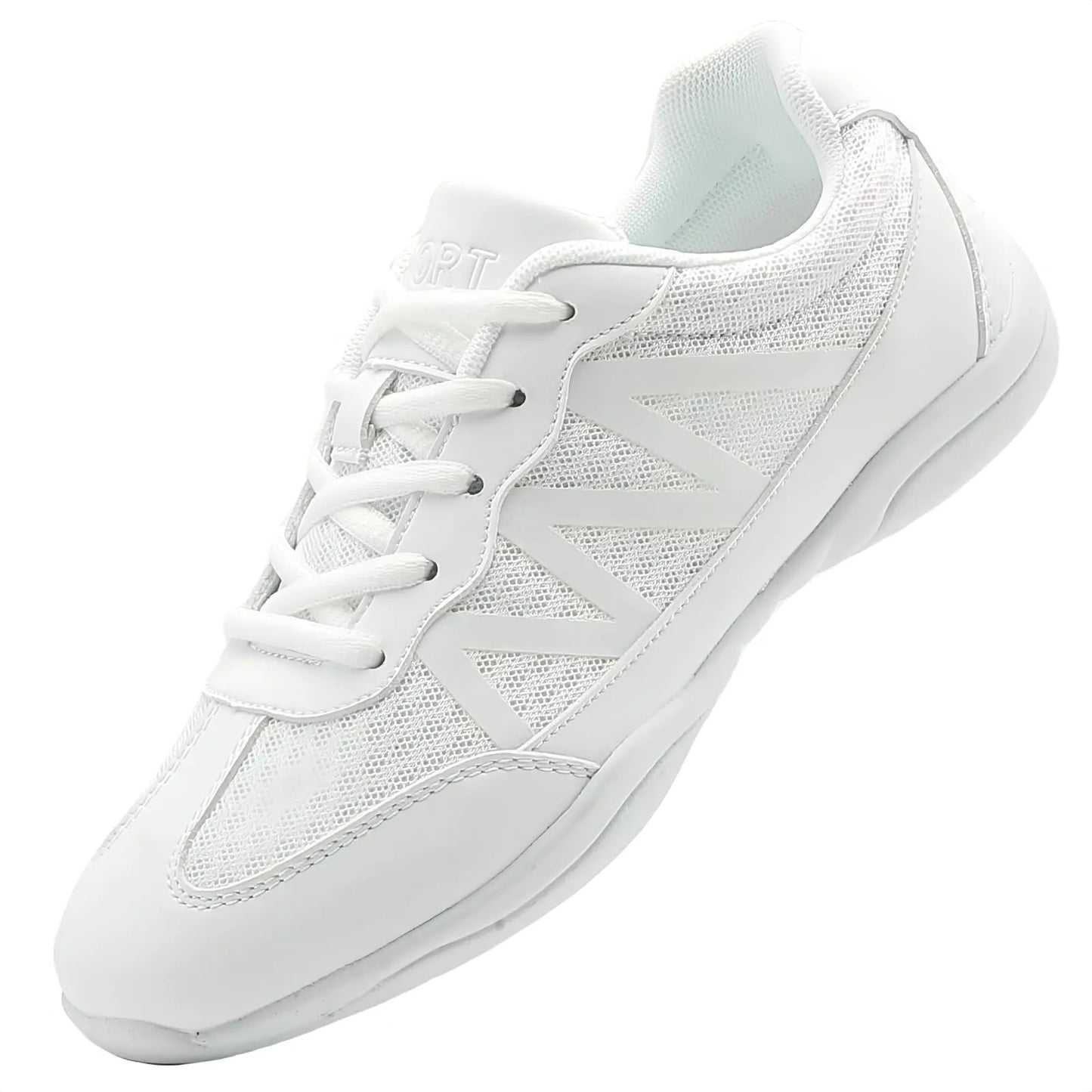GlideMoves Cheerleading Shoes Childrens Campus Group Dance Training Sneakers Boys and Girls Little Kid Size 11.5 White 28