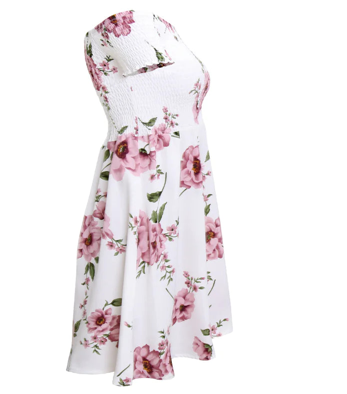 Off-Shoulder Printed Dress