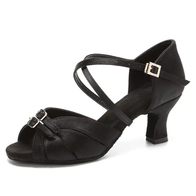 Women's Latin Dance Shoes with Soft Sole and Mid Heels