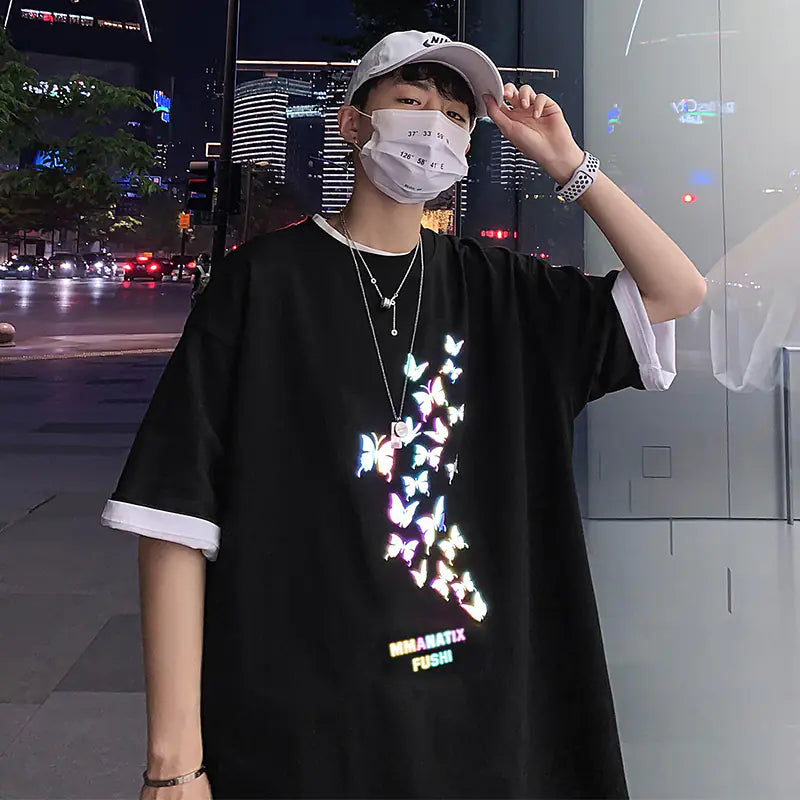 Reflective Butterfly Short Sleeve T-Shirt for Men